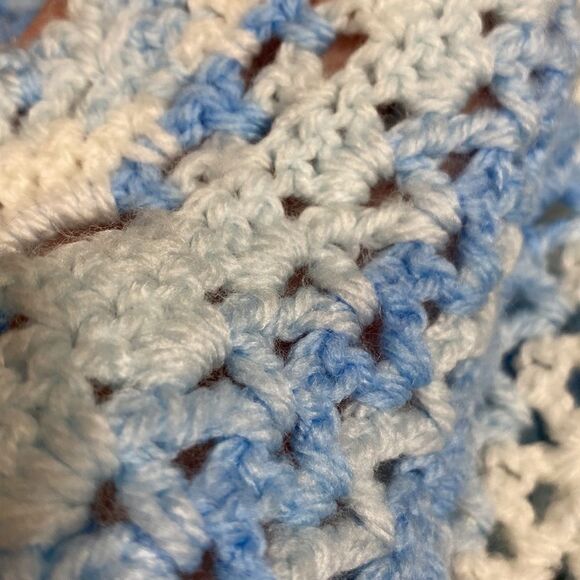 Handmade Crocheted Baby Infant Boy Blanket - Picture 5 of 6